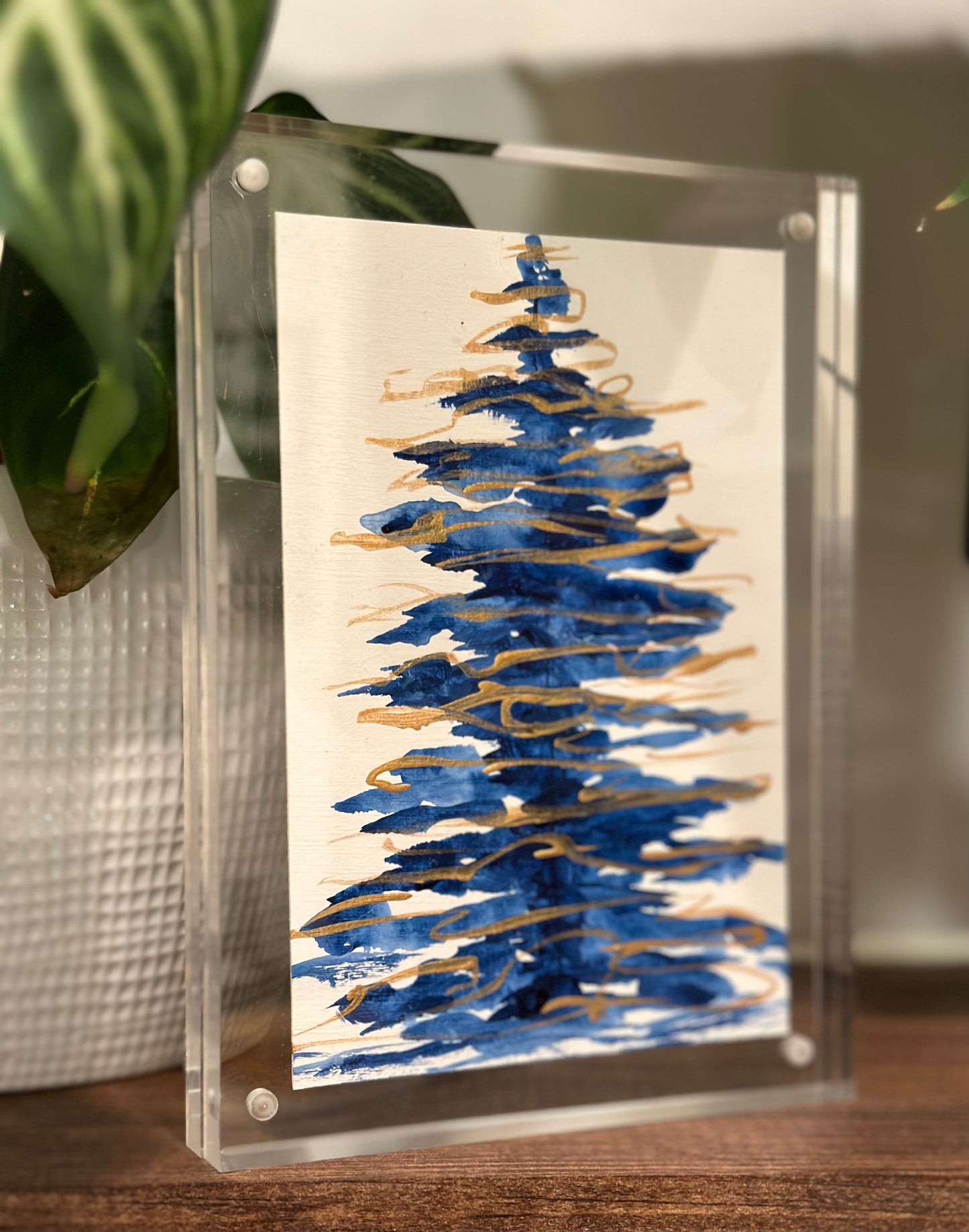 "Blue Christmas 1 " Art On Paper 4x6