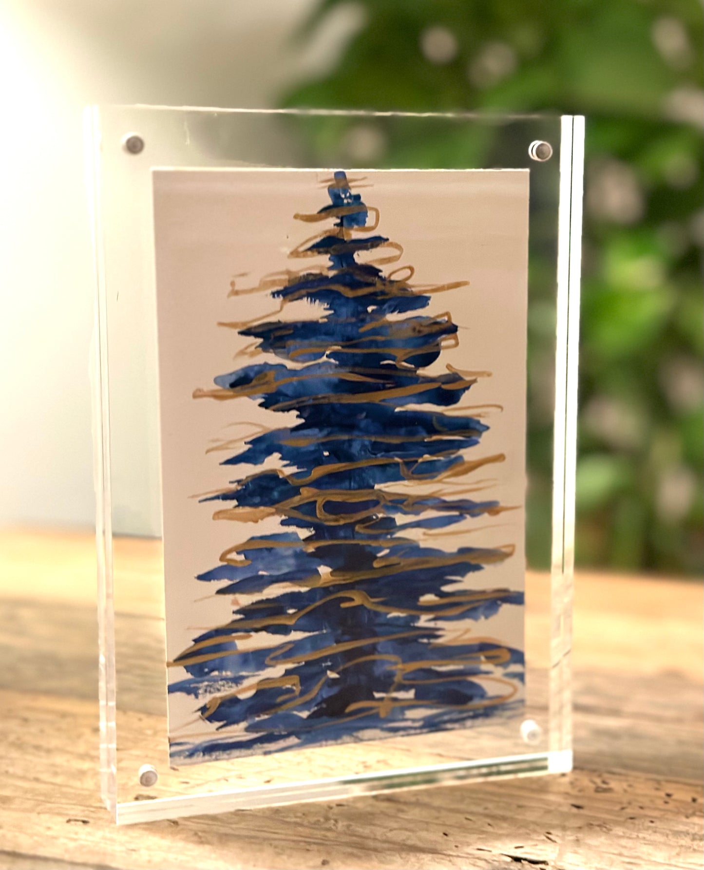 "Blue Christmas 1 " Art On Paper 4x6