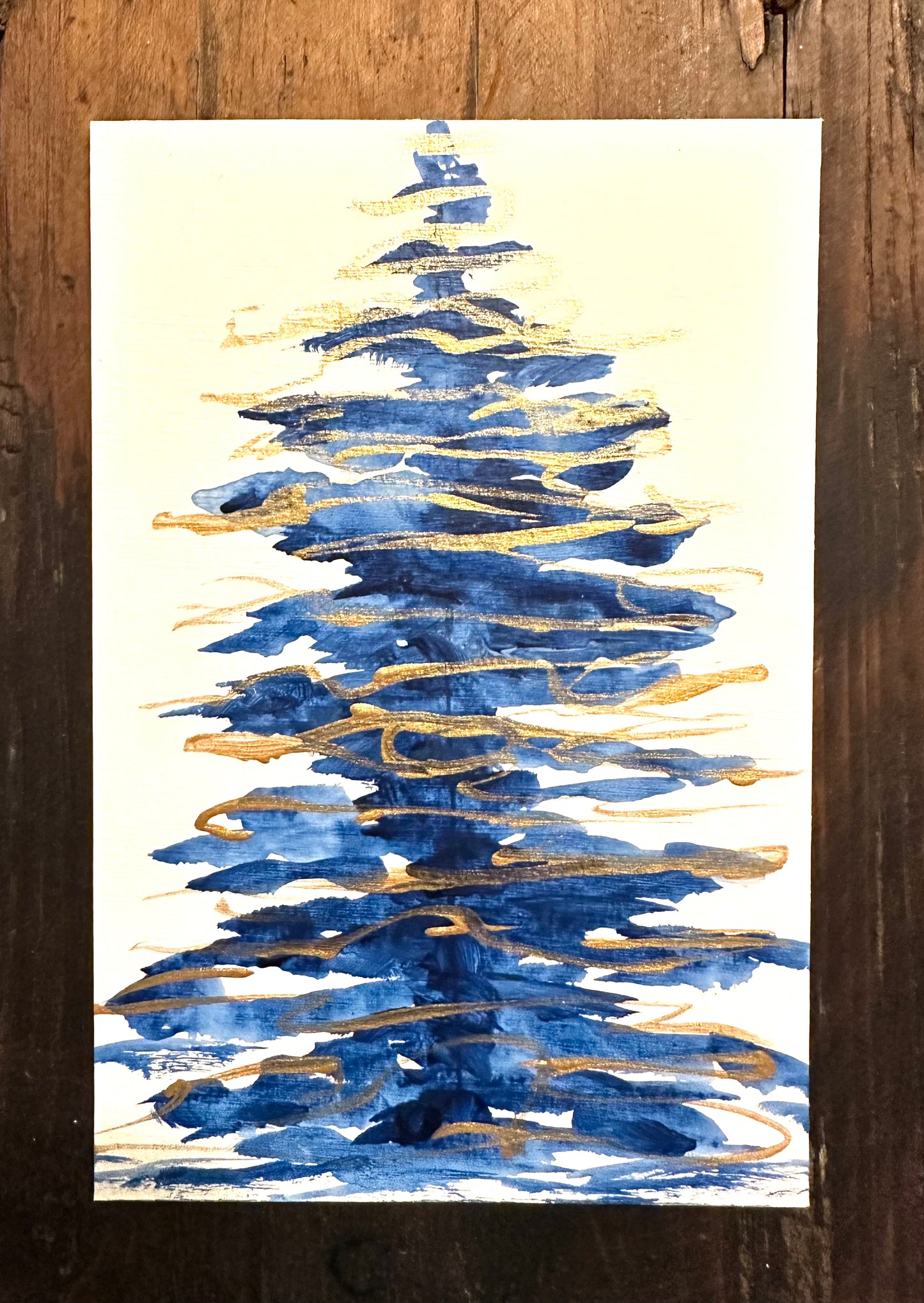"Blue Christmas 1 " Art On Paper 4x6