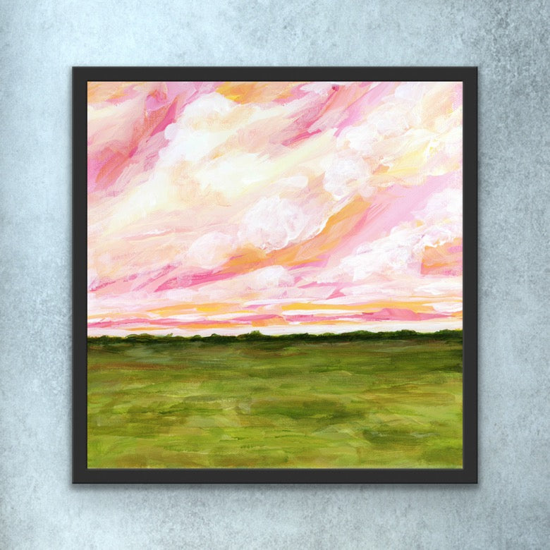 "Pink Skies" Original Art On Canvas 10x10