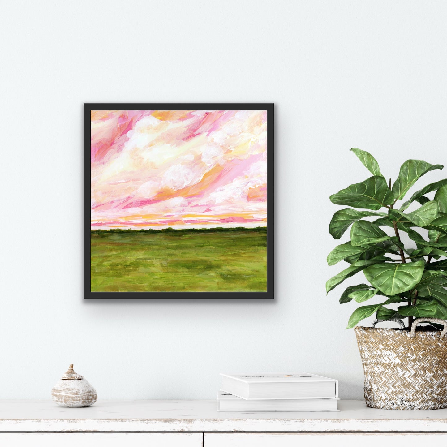 "Pink Skies" Original Art On Canvas 10x10