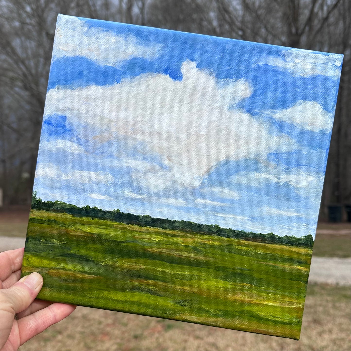 "BLUE SKY DAYS" Original Art On Canvas 10x10