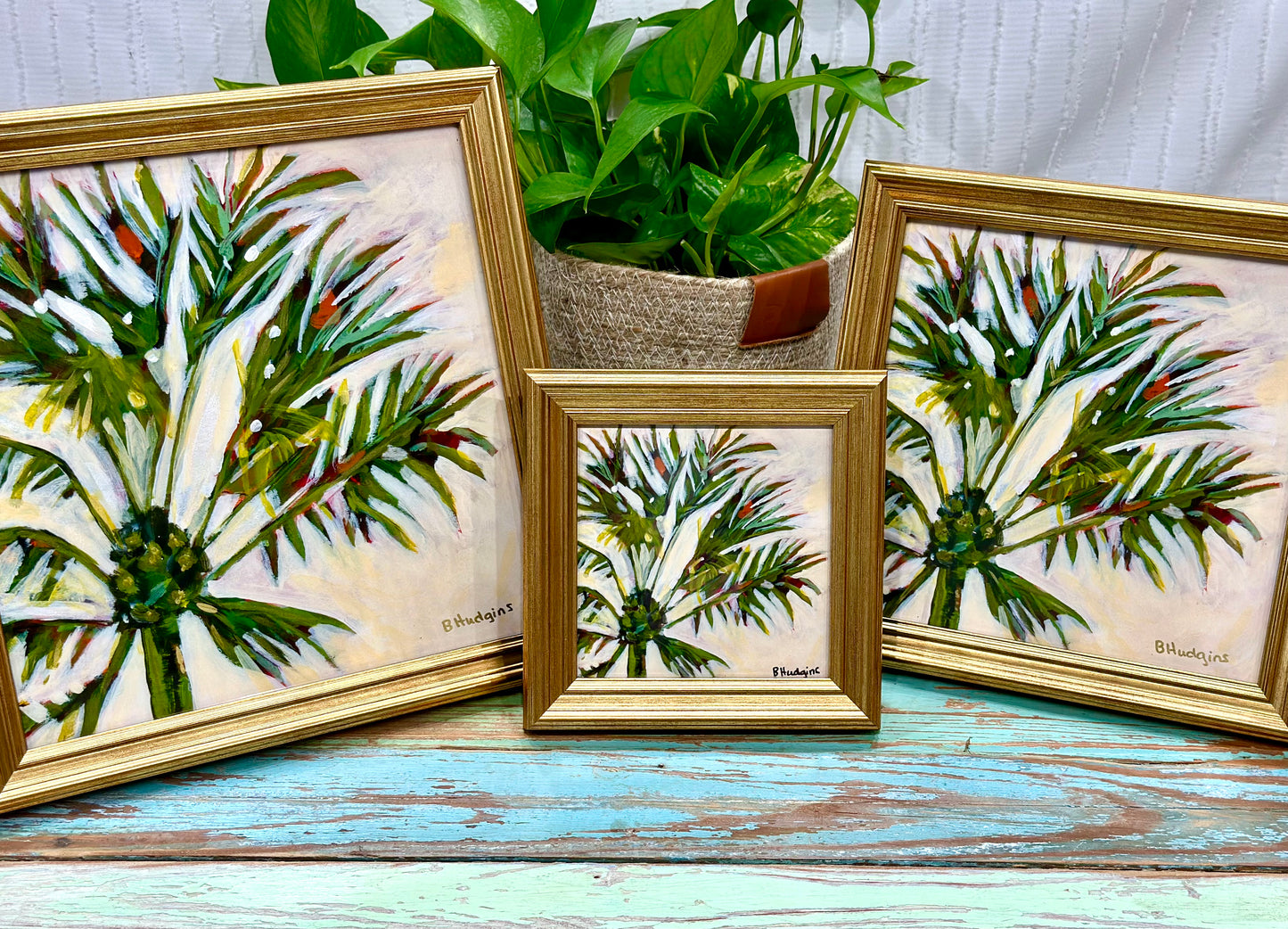 Golden Palm Embellished Print comes in several sizes
