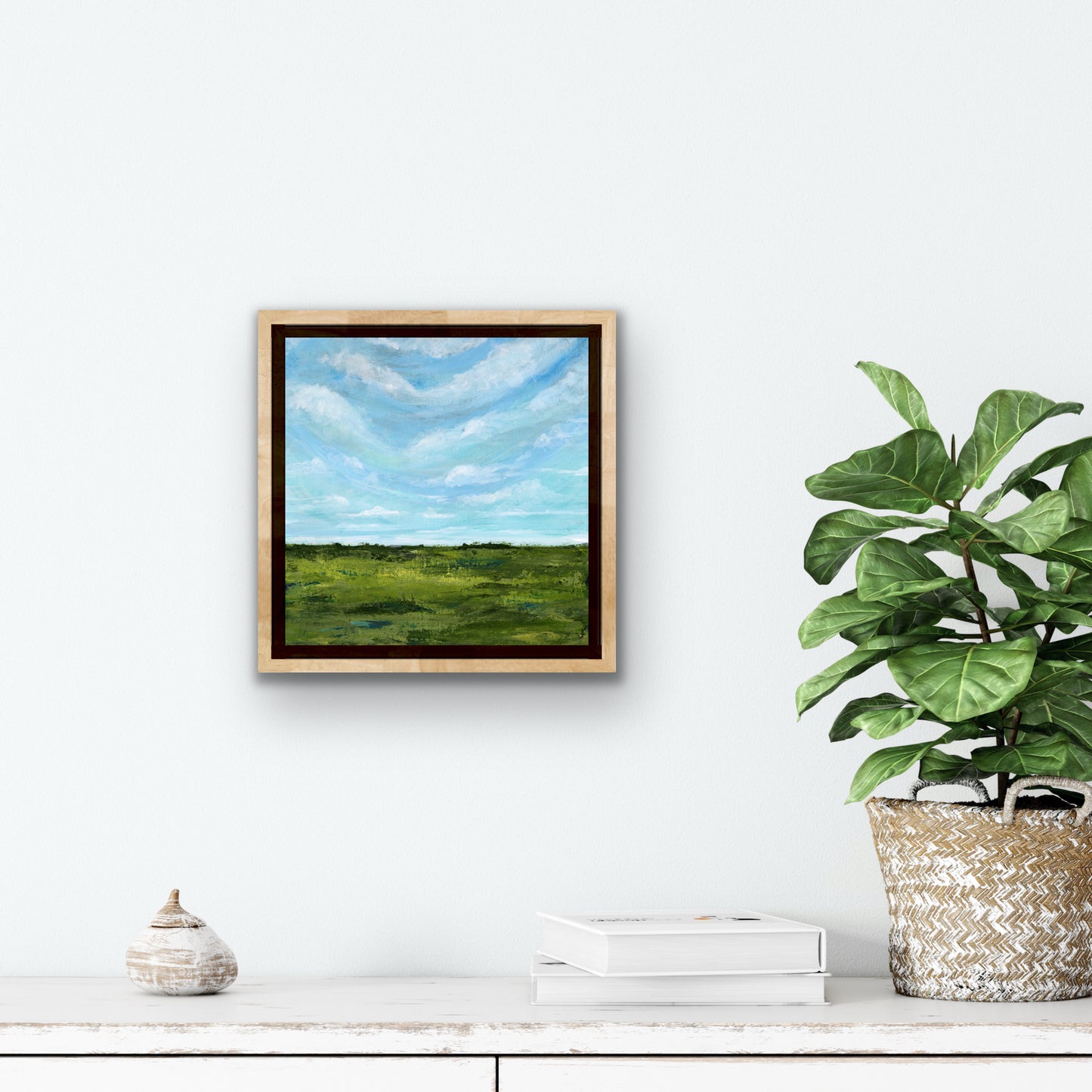 "TEAL SKIES" Original Art On Canvas 10x10
