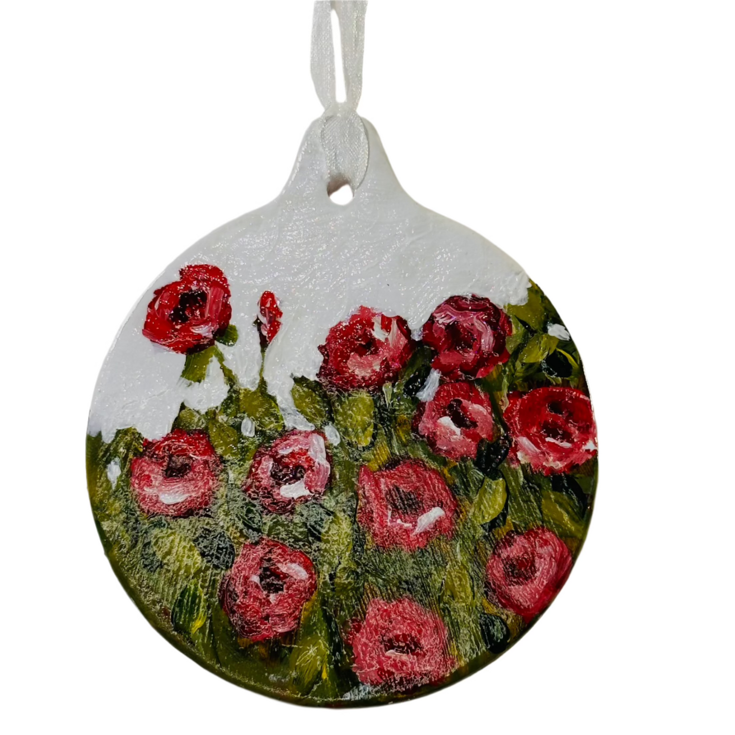 Flat Ornament - Red Rose Bush