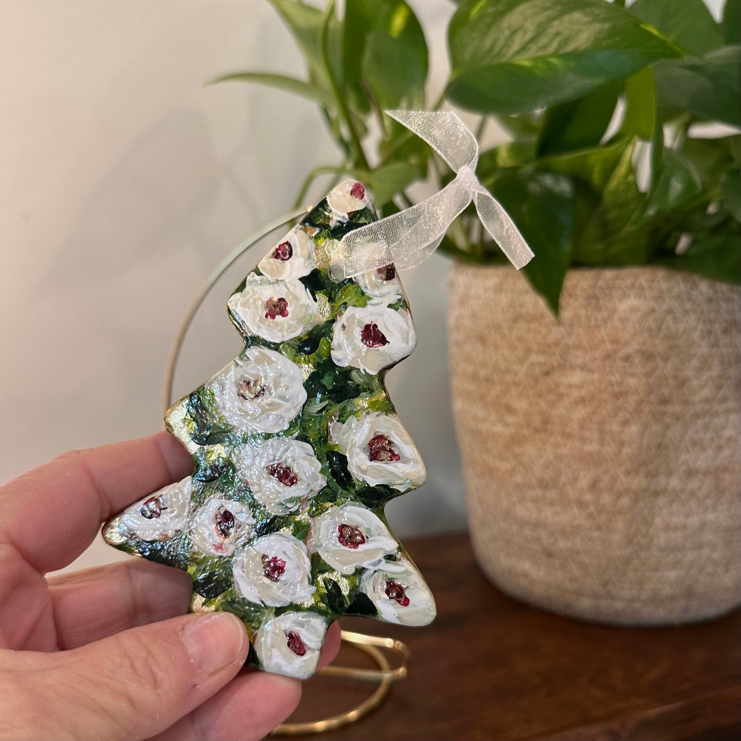 Tree Ornament - White Roses