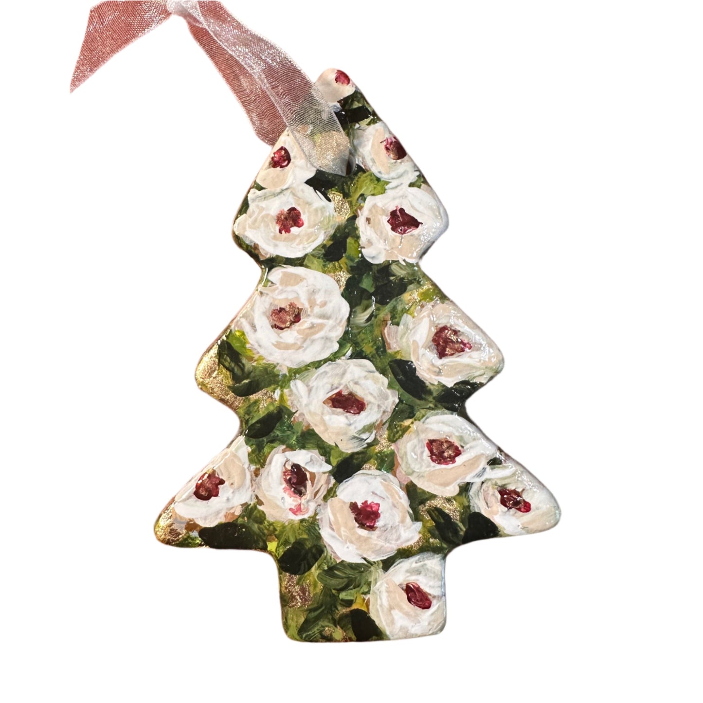 Tree Ornament - White Roses