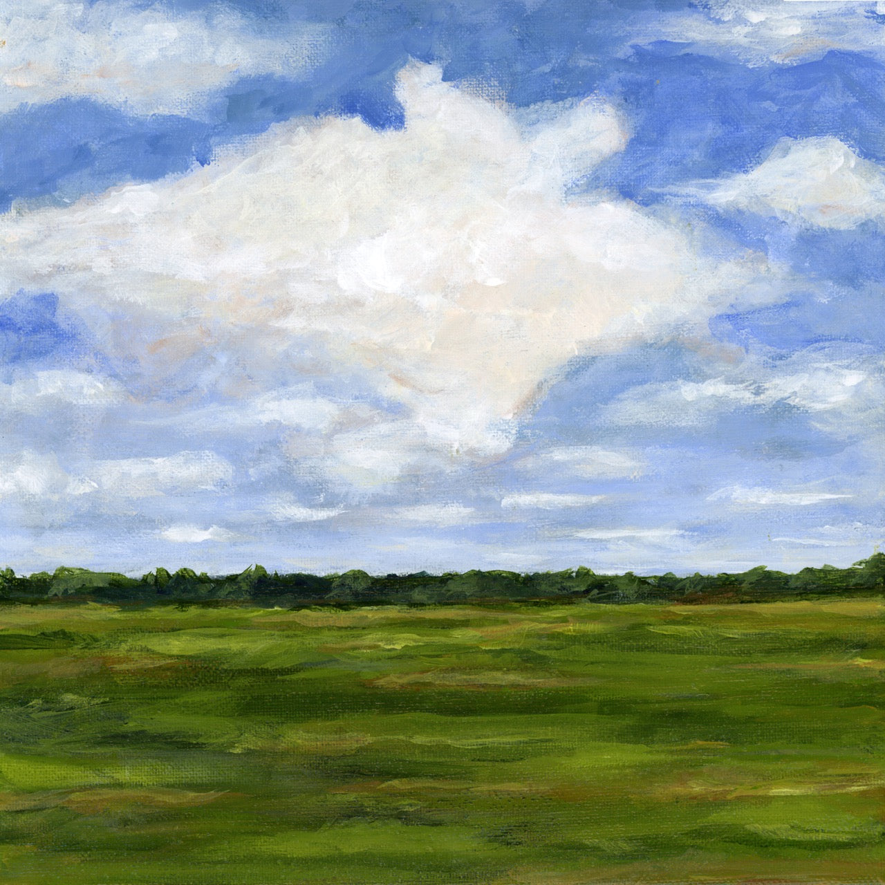 "BLUE SKY DAYS" Original Art On Canvas 10x10