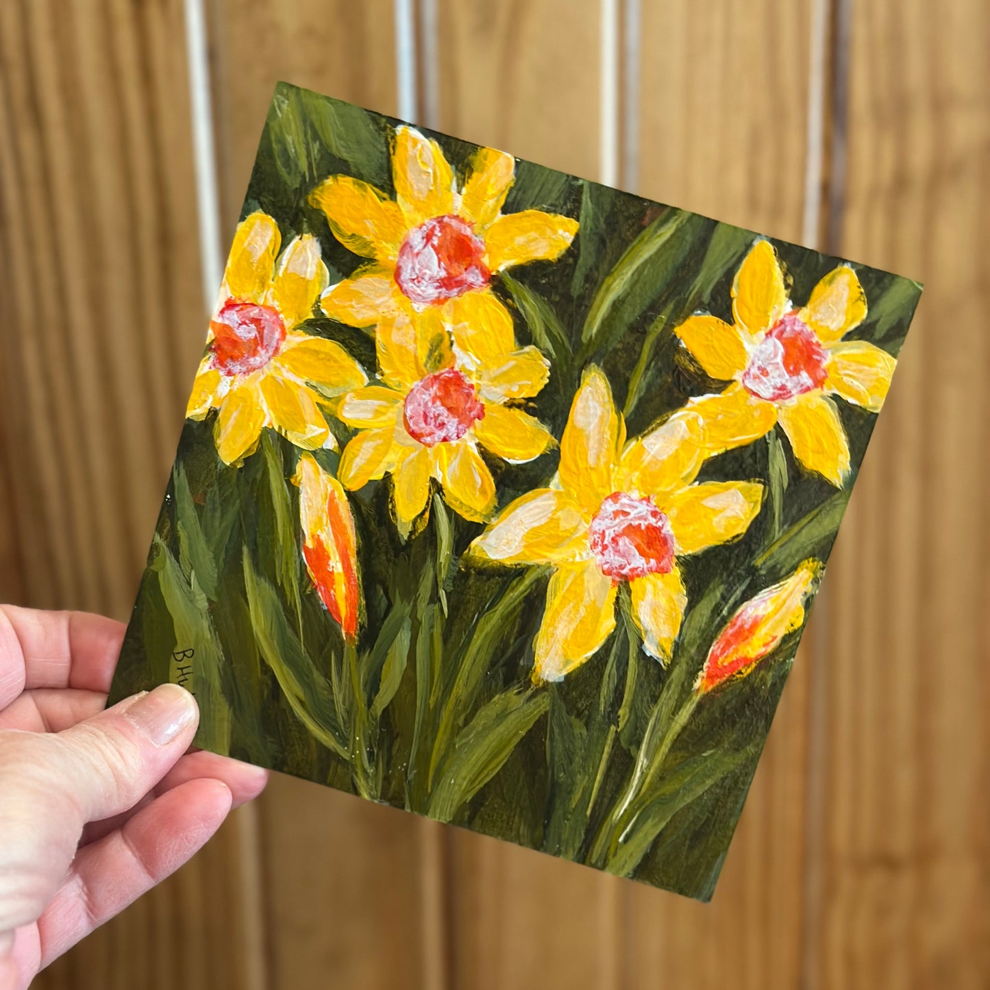 "Early Bloomer" Art On Paper  6X6