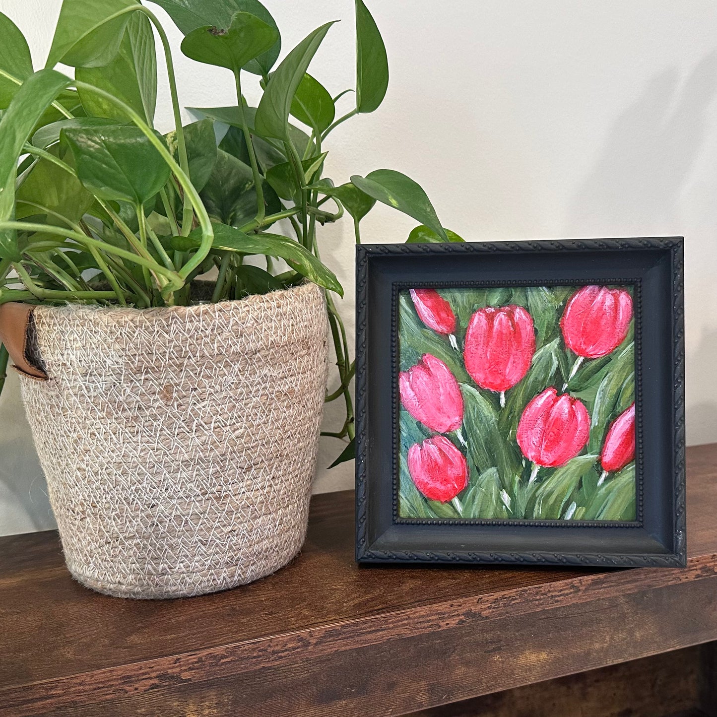 "SPRING INTO RED" Art On Paper  6X6