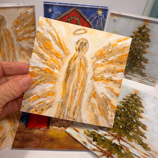 Gabriel – Hand-Embellished Angel Art Print | Faith-Inspired Christian Art