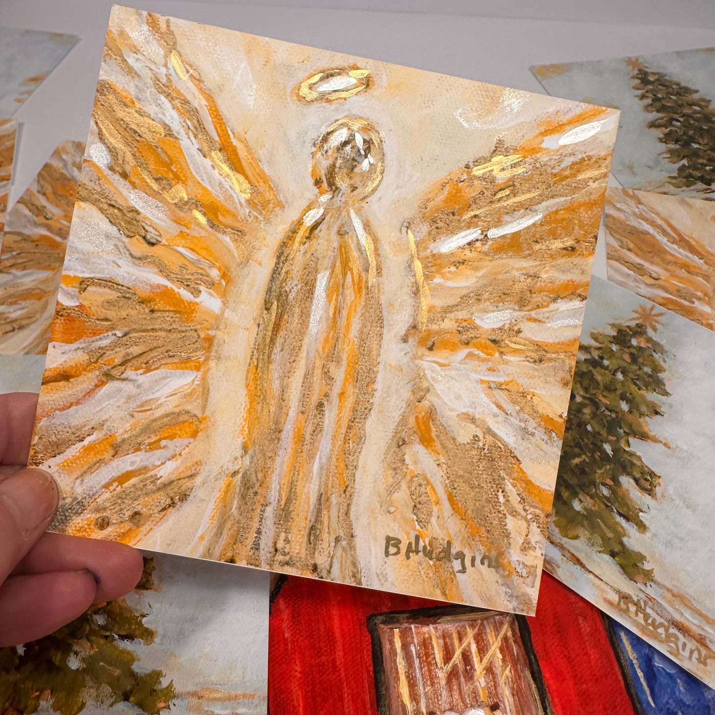 Gabriel – Hand-Embellished Angel Art Print | Faith-Inspired Christian Art