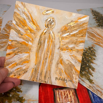 Gabriel – Hand-Embellished Angel Art Print | Faith-Inspired Christian Art