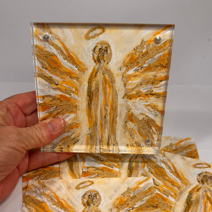 Gabriel – Hand-Embellished Angel Art Print | Faith-Inspired Christian Art