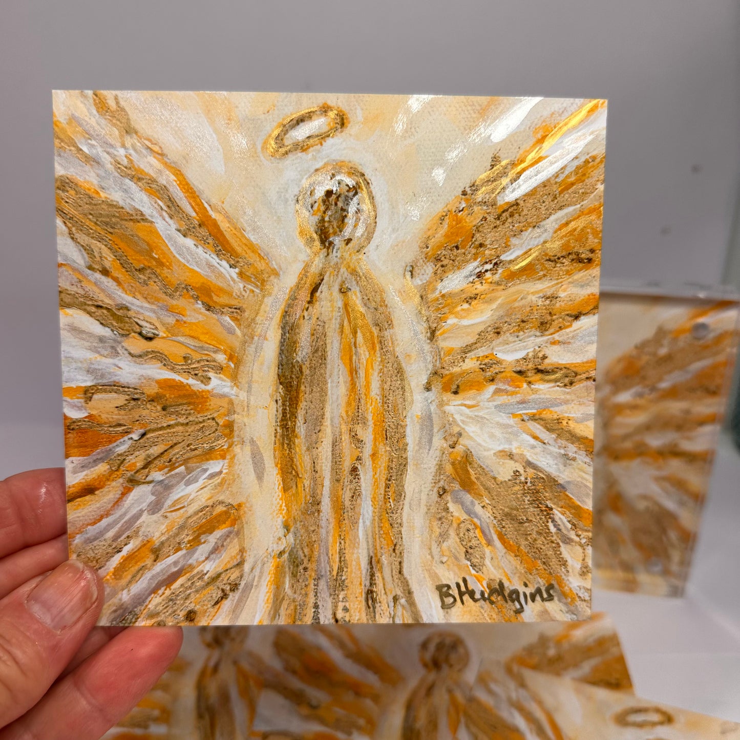 Gabriel – Hand-Embellished Angel Art Print | Faith-Inspired Christian Art