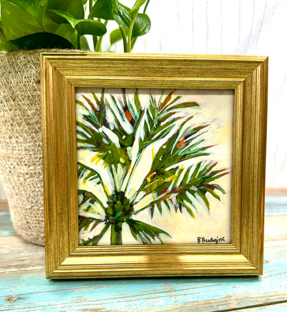 Gold Palm Embellished Print 5x5 