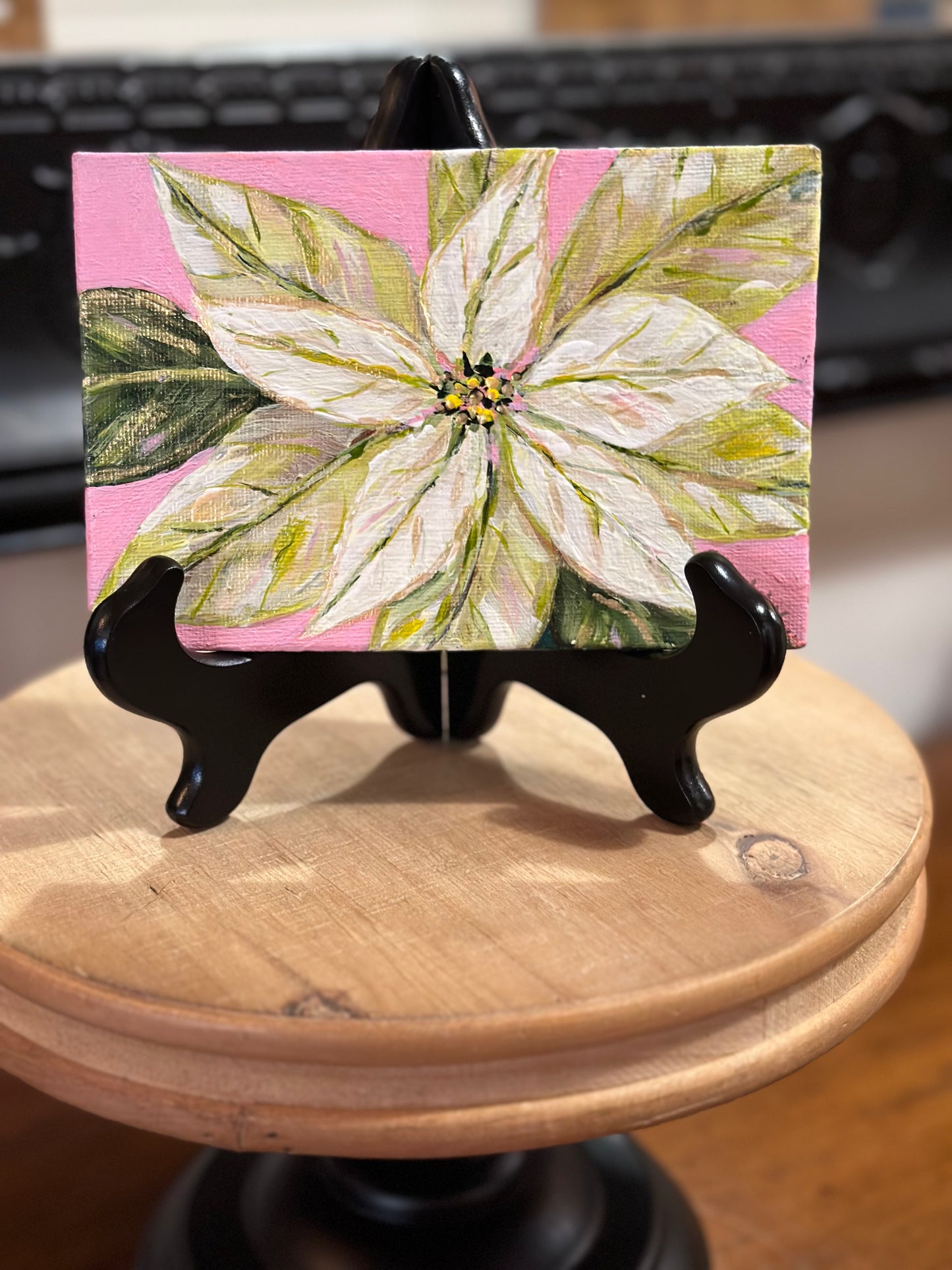 Poinsettia Painting - White