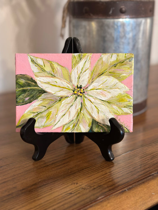 Poinsettia Painting - White