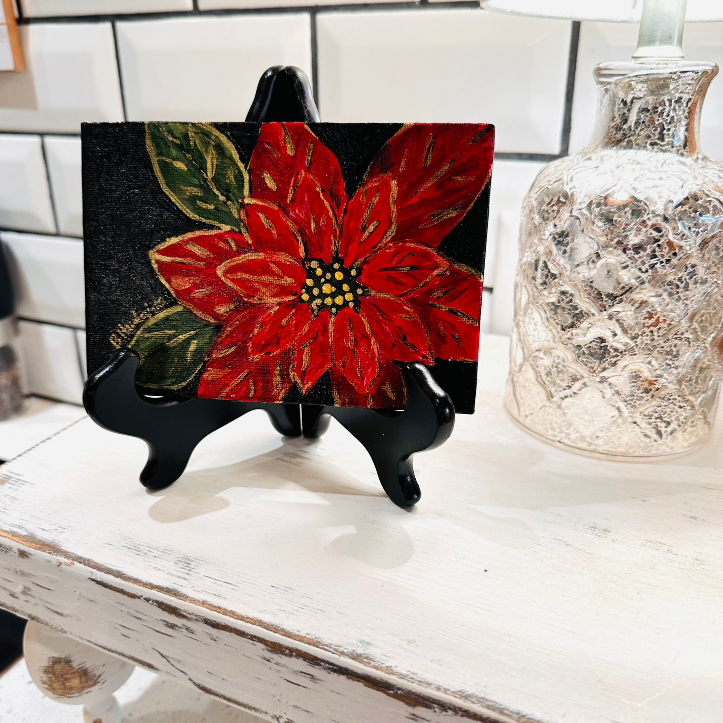 Poinsettia Painting - Red