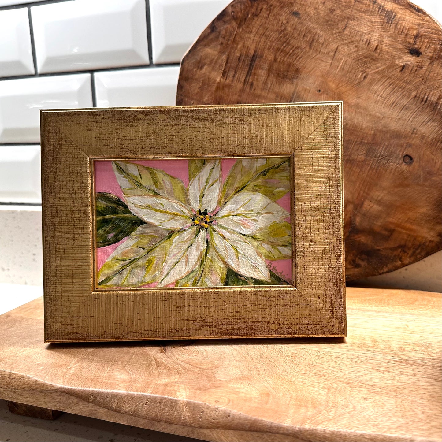Poinsettia Painting - White