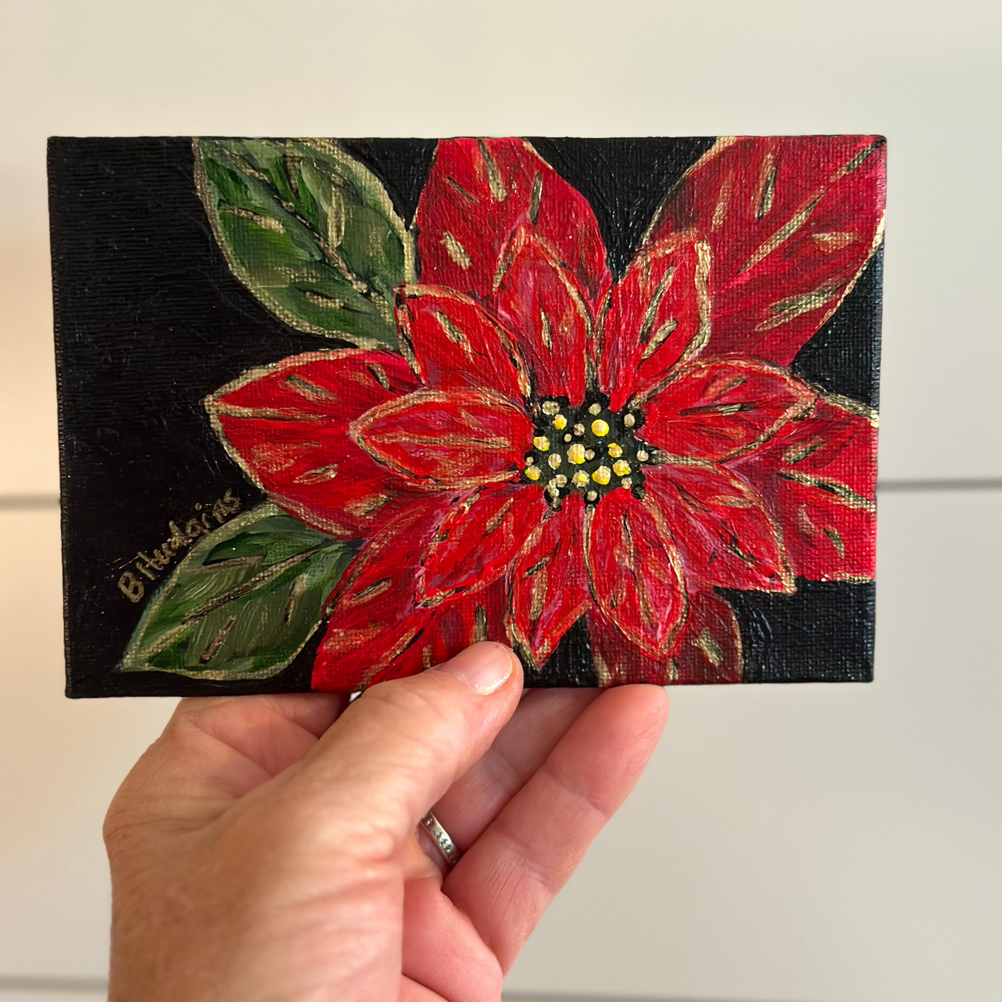 Poinsettia Painting - Red