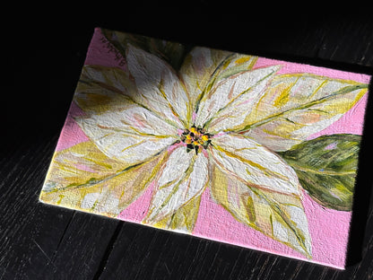 Poinsettia Painting - White