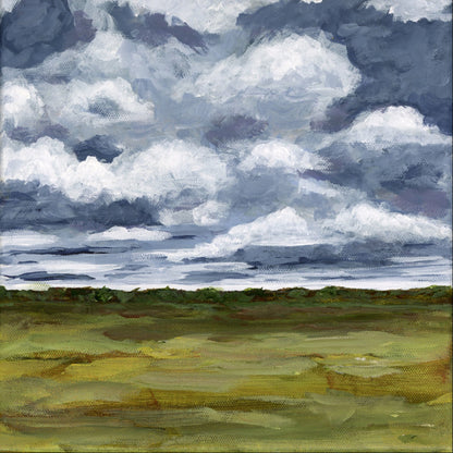 "Moody Blue Sky" Original Art On Canvas 10x10