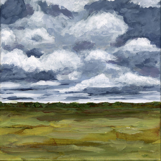"Moody Blue Sky" Original Art On Canvas 10x10