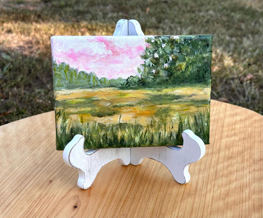 "Meadow Whispers" 5x7 Original Art On Canvas - Easel Included