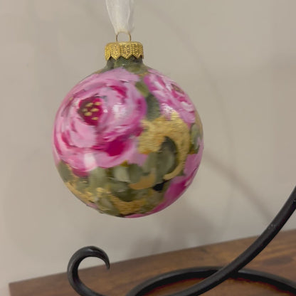 Priscilla - Pink and Gold -  Rose Ornament