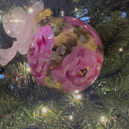 Priscilla - Pink and Gold -  Rose Ornament